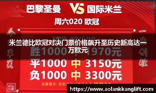 米兰德比欧冠对决门票价格飙升至历史新高达一万欧元