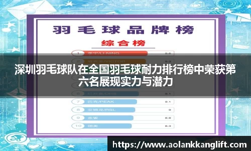 深圳羽毛球队在全国羽毛球耐力排行榜中荣获第六名展现实力与潜力